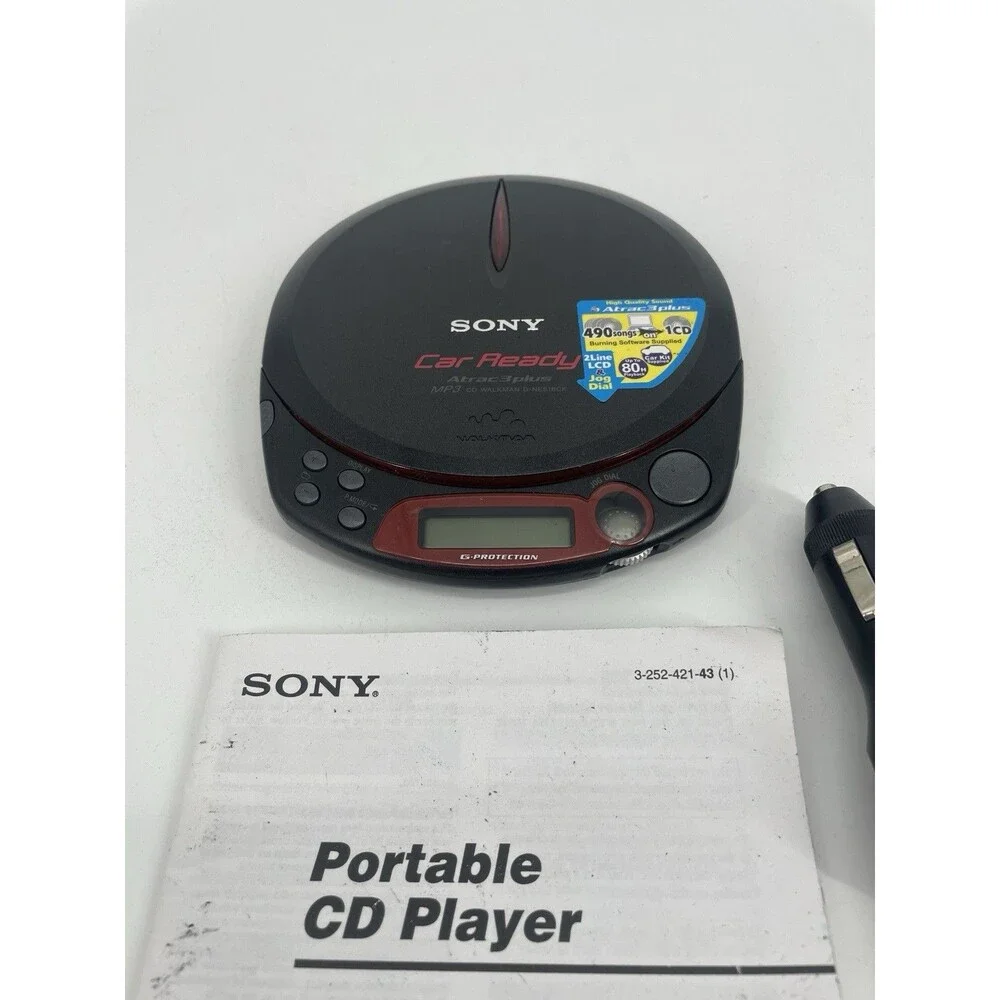 Sony D-NE518CK MP3 ATRAC3 CD Walkman Tested w/ OEM AC Adapter Car Kit Manual